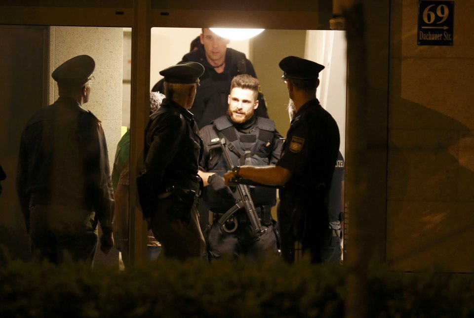 Armed officers carried out raids on an apartment in Munich in the early hours of this morning in connection with the atrocity