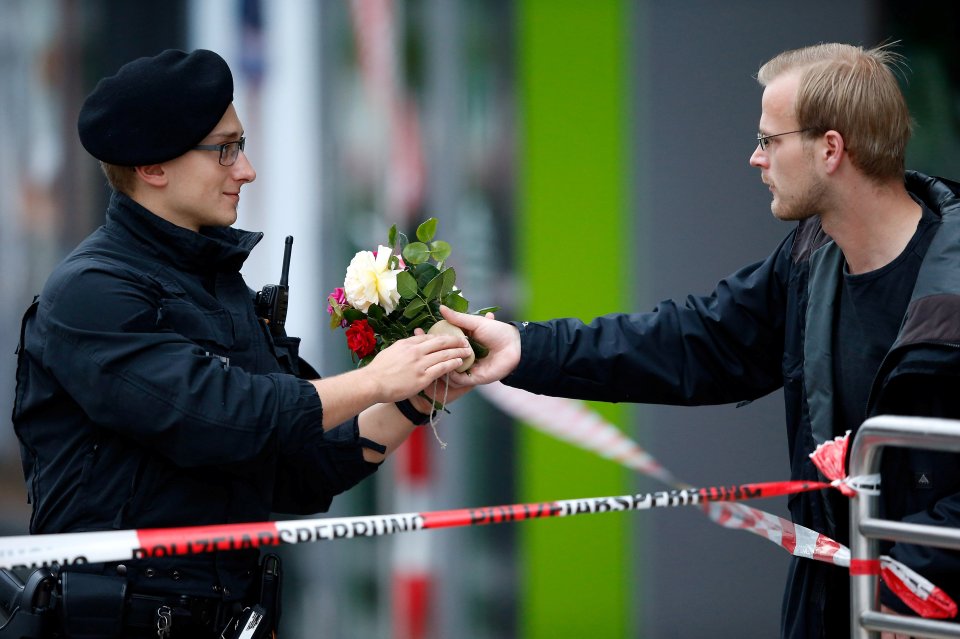 Tributes were being laid at the scene today