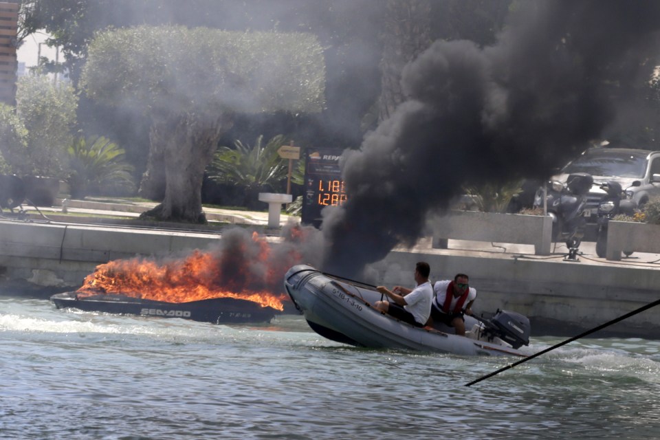 The boat is believed to have caught fire just after refuelling at a petrol station