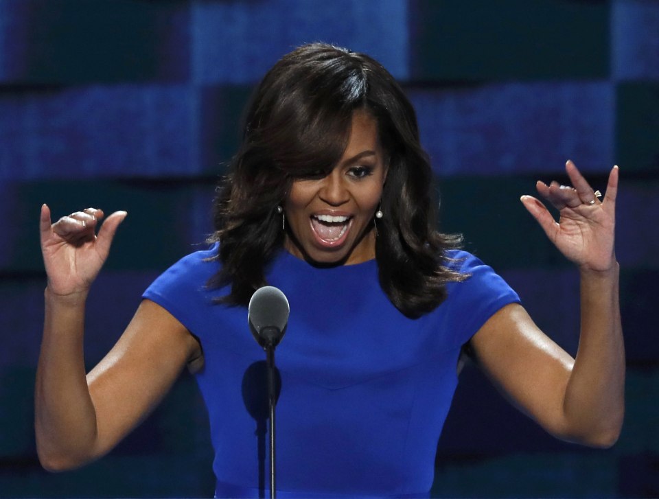 U.S. first lady Michelle Obama speaks at the Democratic National Convention in Philadelphia