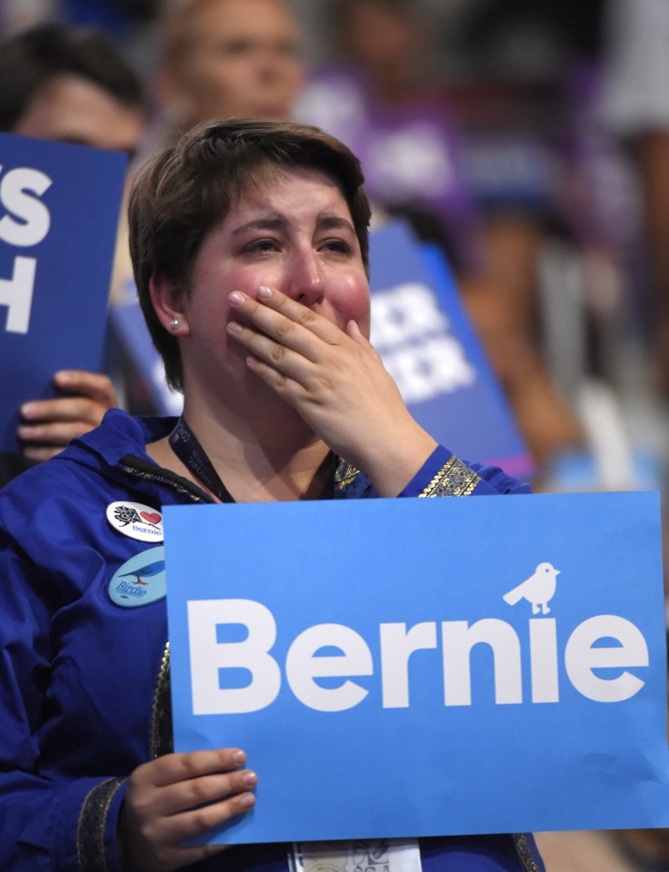 Bernie Sanders supporter at the DNC