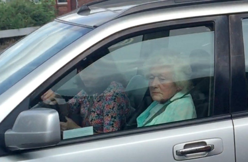 Margaret Heslop is driven from court today after admitting responsibility for the crash