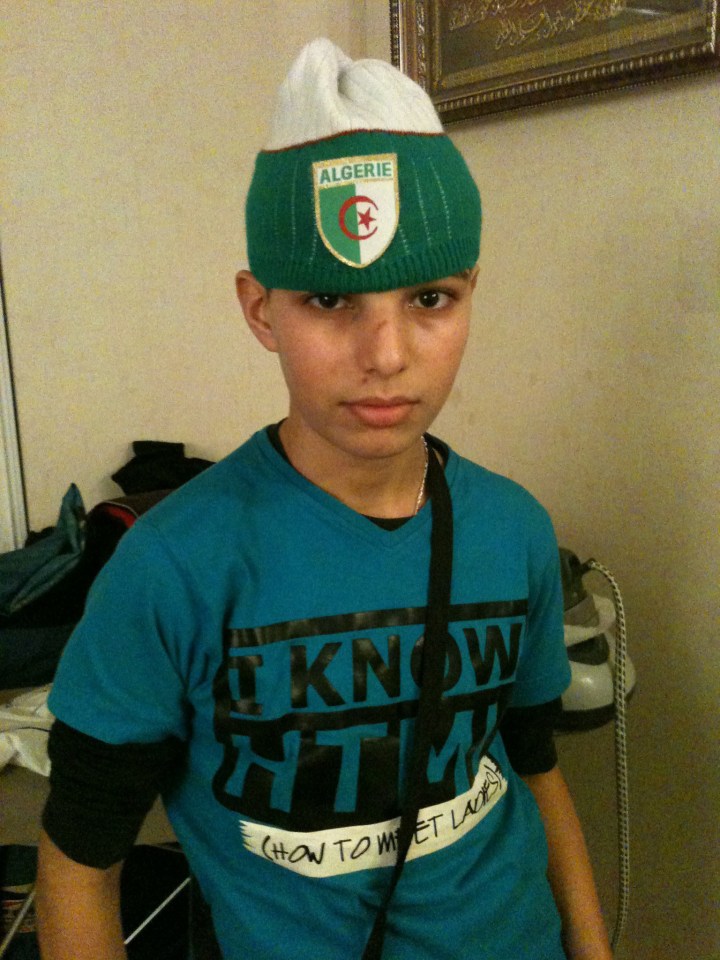 A photo from the 19-year-old's Facebook page showed him wearing an Algerian in a picture taken back in 2011