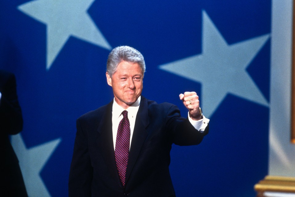 President Bill Clinton after his acceptance speech the Democratic National Convention August 29, 1996 in Chicago, IL.