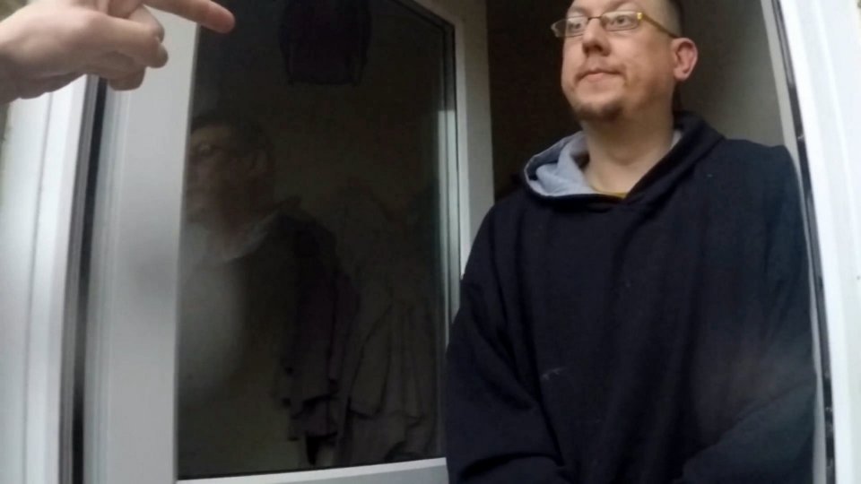 This is the moment paedophile hunters confronted a predator who sent a string of vile messages to 13-year-old girl
