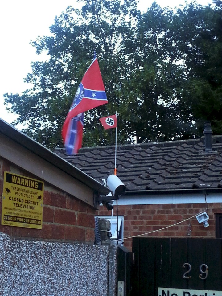 Locals are outraged that someone has started flying the Nazi flag above their home in Cheltenham