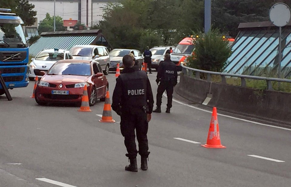 Officers armed with machine guns were on duty around the airport, which straddles the Swiss border with France