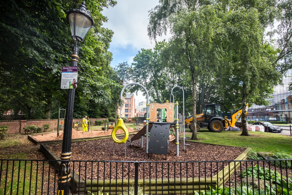 The park in Leicester city centre had to undergo work after rat poo was found in the sand