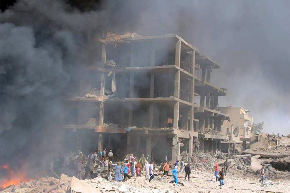 At least 44 people were killed when a vehicle loaded with explosives blew up