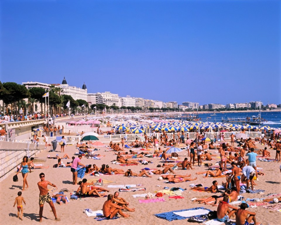 La Croisette Boulevard and Beach Cannes Cote d'Azur South of France