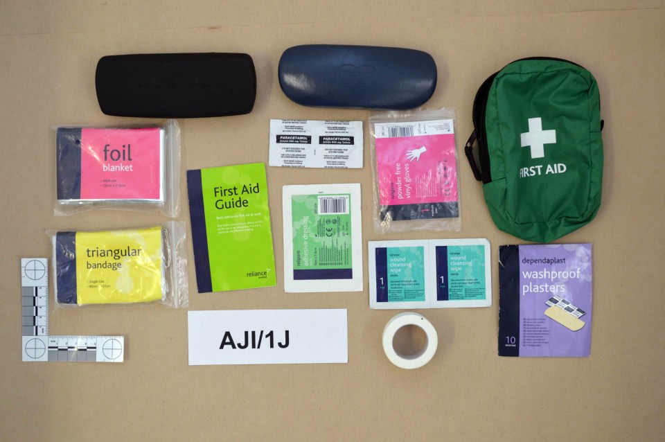 First aid kit recovered from Cubeyda Hassan Jama, 19, who was stopped from flying to Syria by police at Stanstead Airport