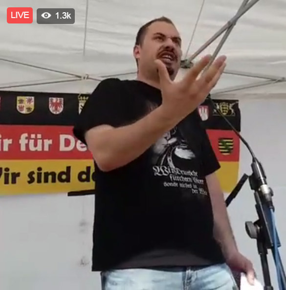 Speakers from Germany's anti-immigration right wing groups have addressed the crowd