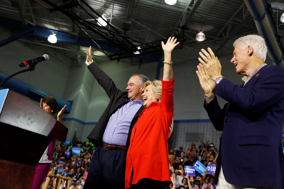 Tim Kaine and Hillary Clinton