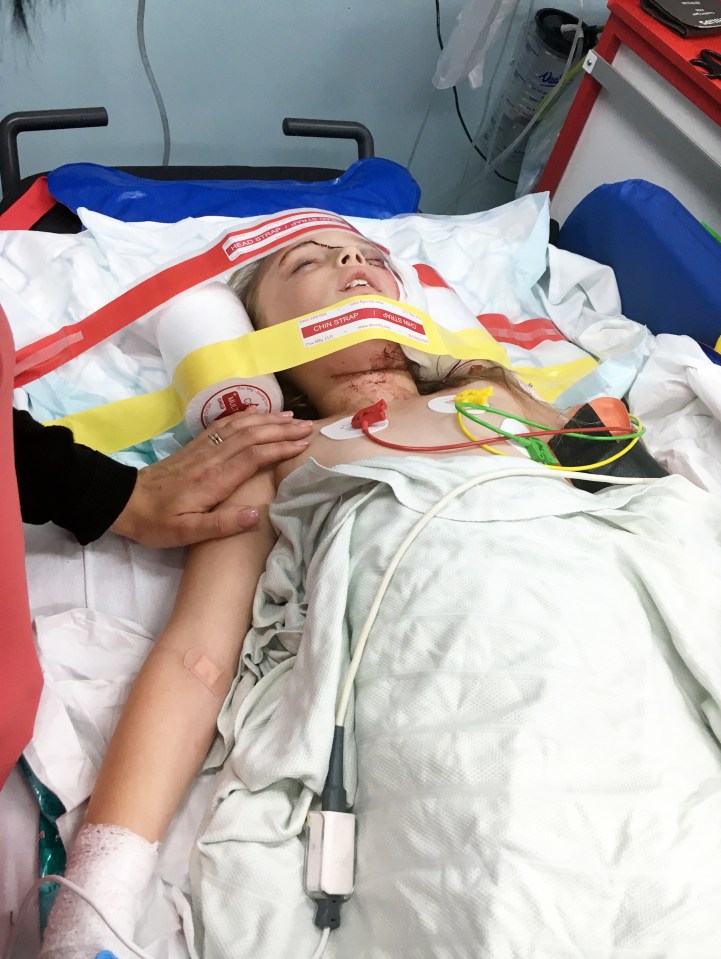 Faith Molineux, 8, had a miracle escape after nearly being decapitated in a car crash