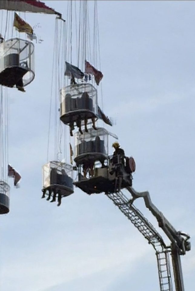 Firefighters rescuing 19 people on the Southbank London