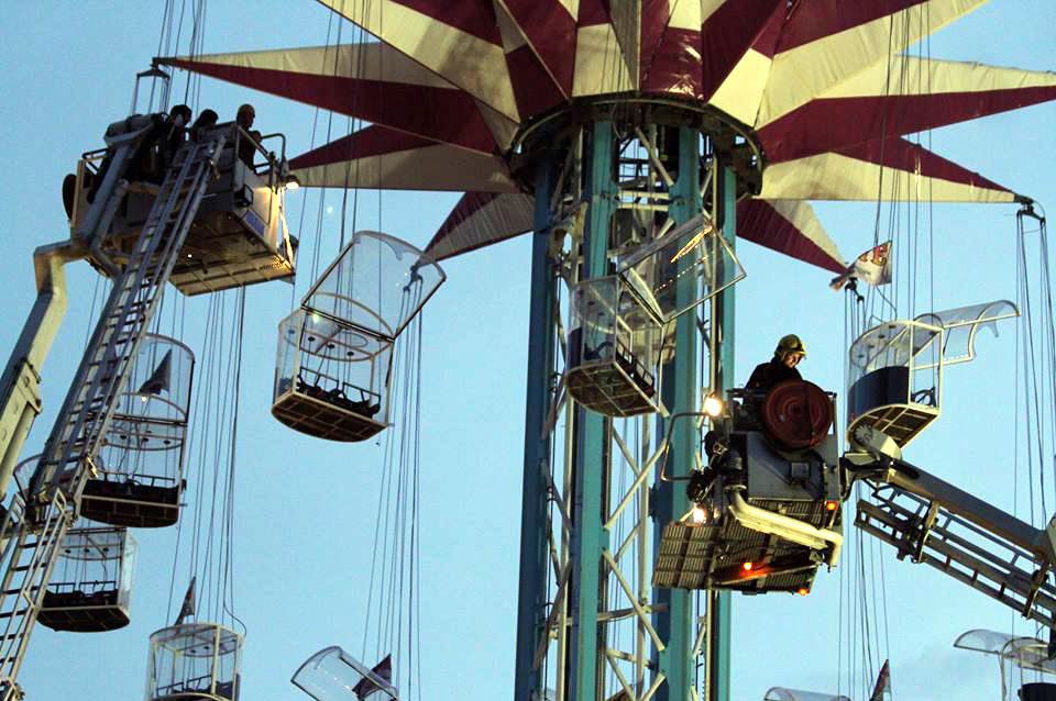 No one was injured during the ride malfunction on Sunday evening