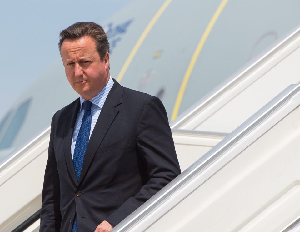 Prime Minister David Cameron arrives at Warsaw Frederic Chopin Airport in Poland before attending the Nato Summit.