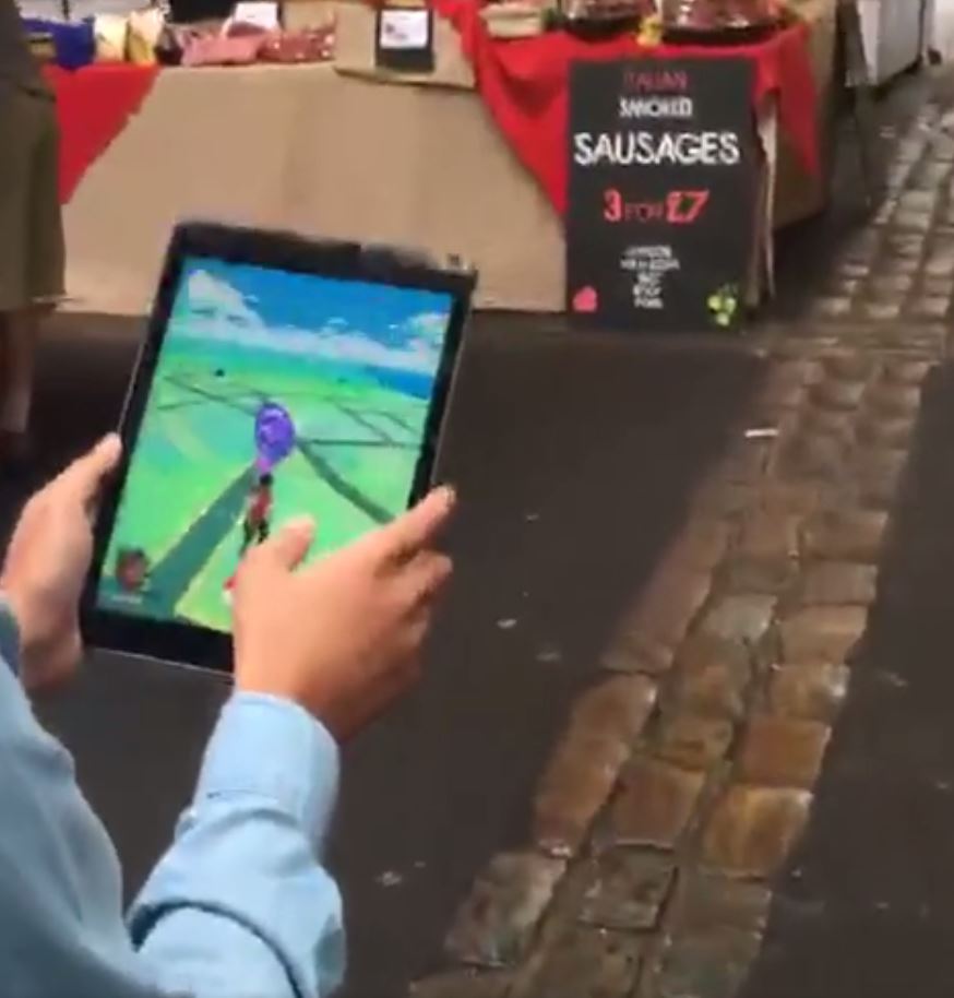 We went looking for Pokemon around Borough Market, in London