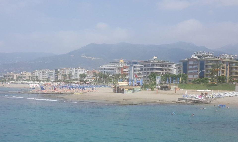 A beach in Hisaronu, western Turkey, lies empty with Brits warned to stay indoors
