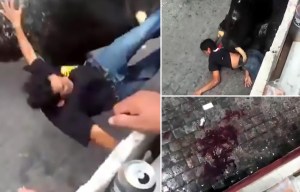 Gruesome moment man is brutally gored in the neck during a bull run in Mexico