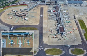 Aerial shots of Britain's second biggest airport after busiest month EVER with 4.6m passengers