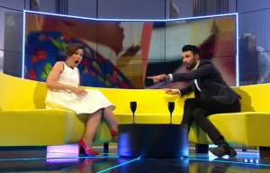 Rylan Clark-Neal and Emma Willis run screaming after big spider runs on to studio floor