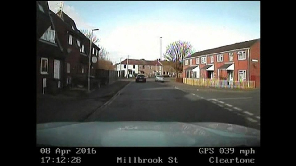 Police chase with baby in car