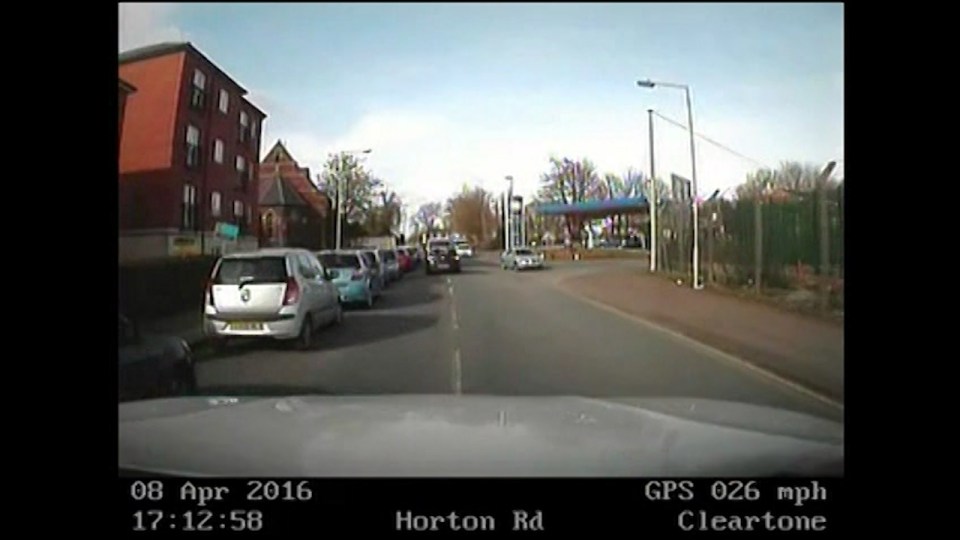 Police chase with baby in car