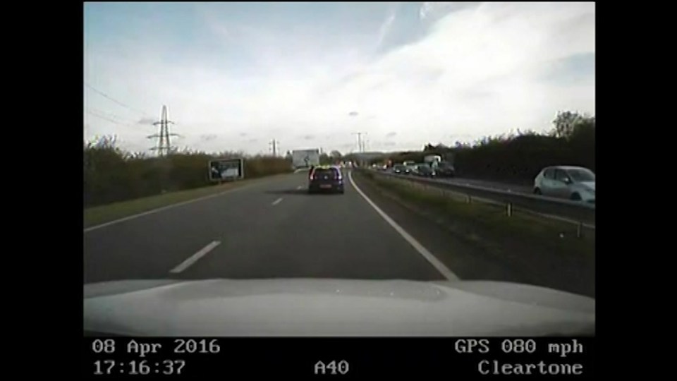 Police chase with baby in car