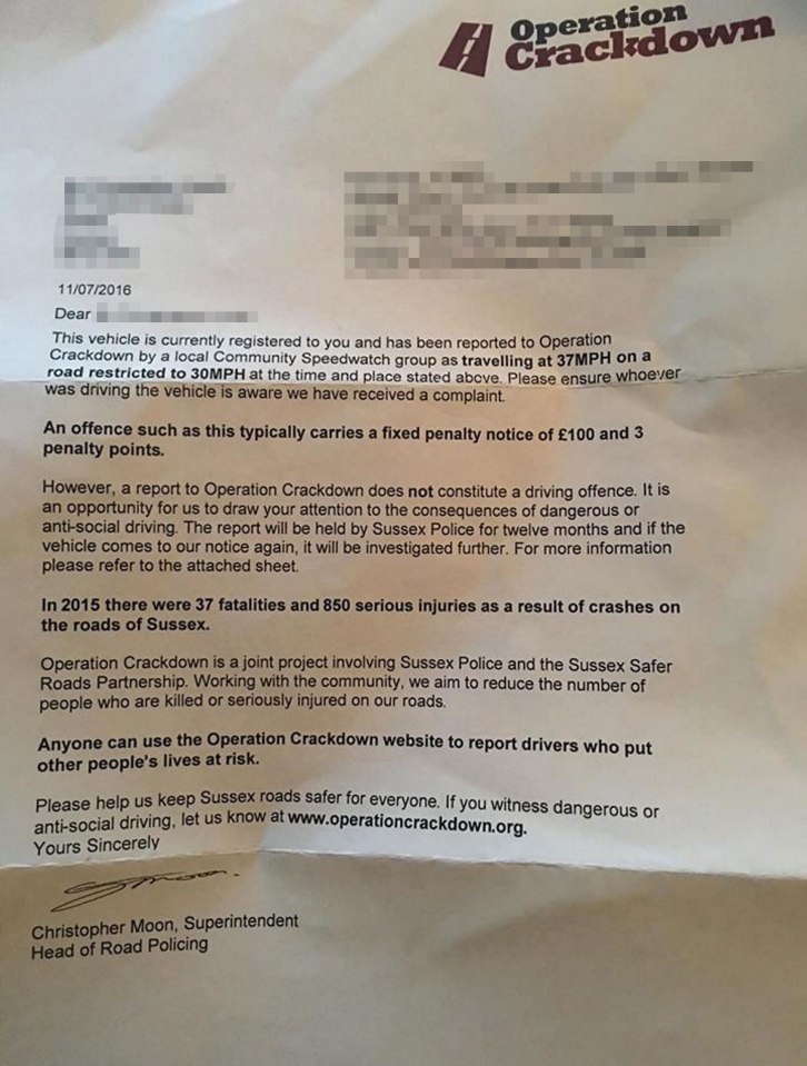 Chris Lynch got a speeding letter from police