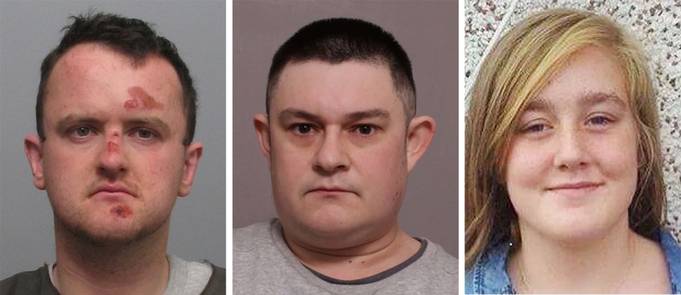 Kayleigh Haywood as sexual predator Luke Harlow who groomed the murdered teenager on Facebook has been found guilty at Nottingham Crown Court of holding her captive at his home. composite 