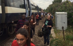 Panicked passengers evacuate Kent train following fire caused by collision on tracks