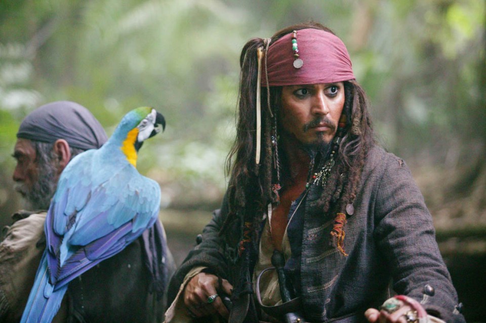Johnny Depp as Jack Sparrow in the Pirates of the Caribbean series