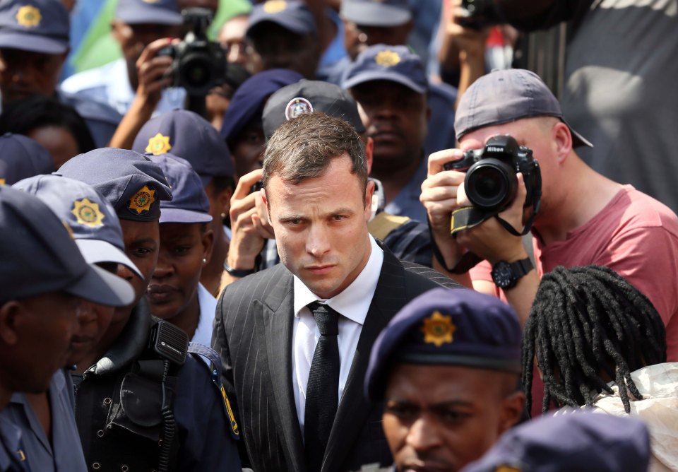 Pistorius was allowed out of prison to attend the memorial event. File picture