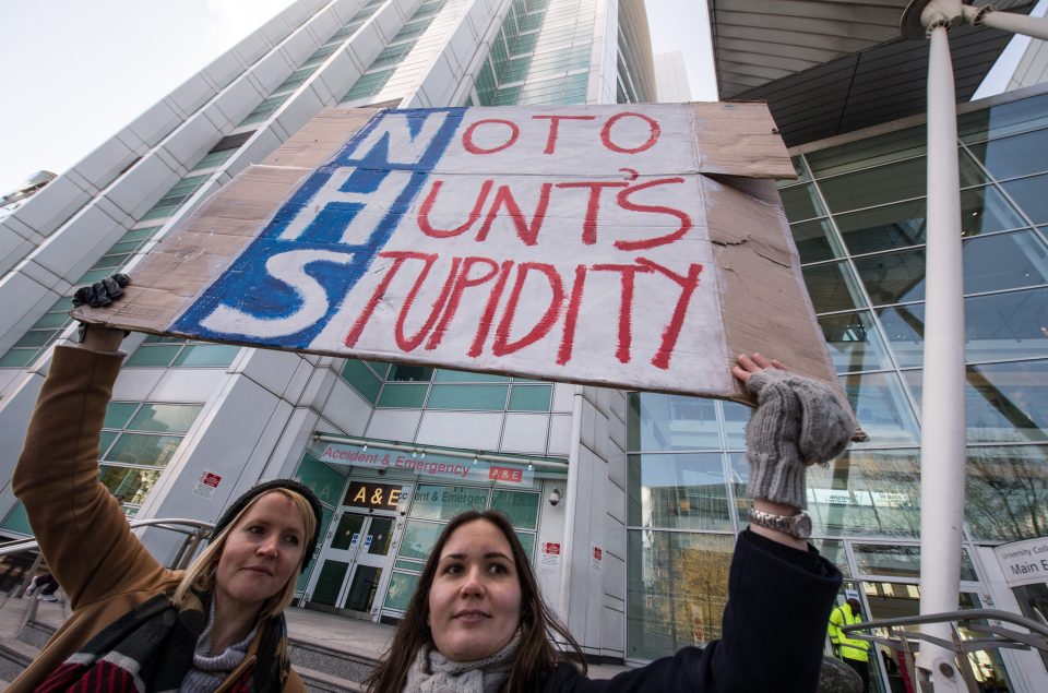 NHS junior doctors are upset with Jeremy Hunt