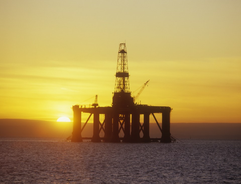 Oil rig at sea