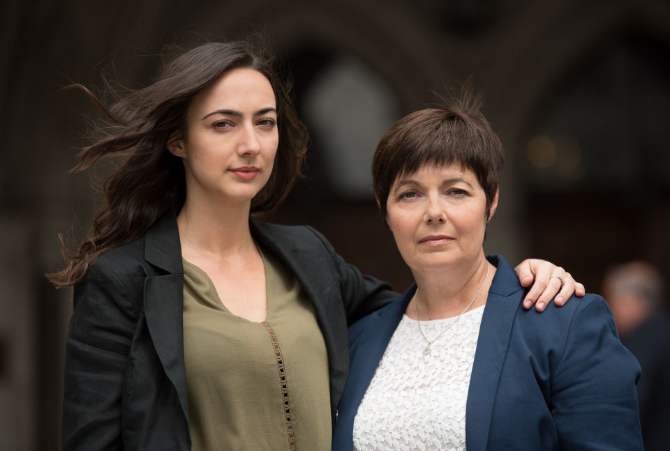 Taking a stand . . . daughter Cheri and ex-wife Debs