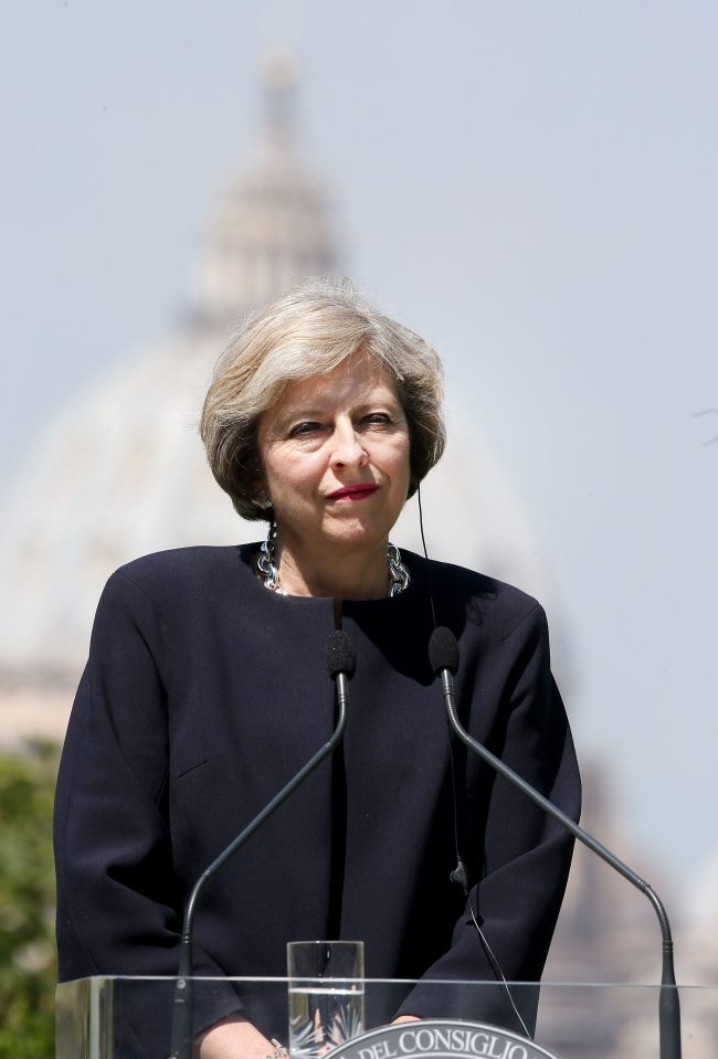 UK Prime Minister, Theresa May Holds Talks With Italian PM Matteo Renzi