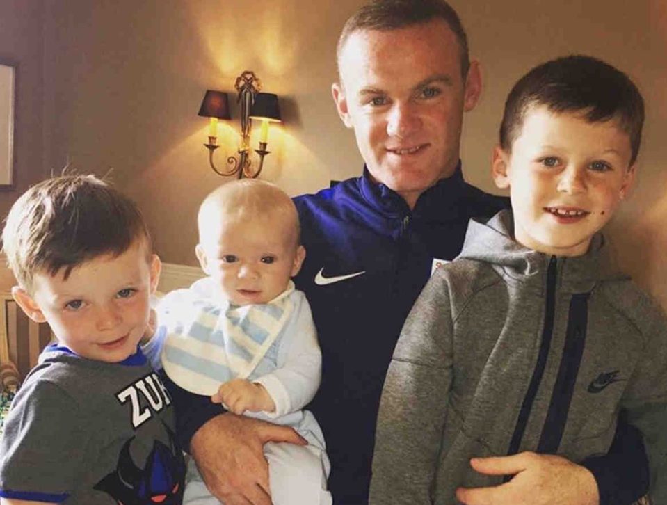 Wayne Rooney and his kids