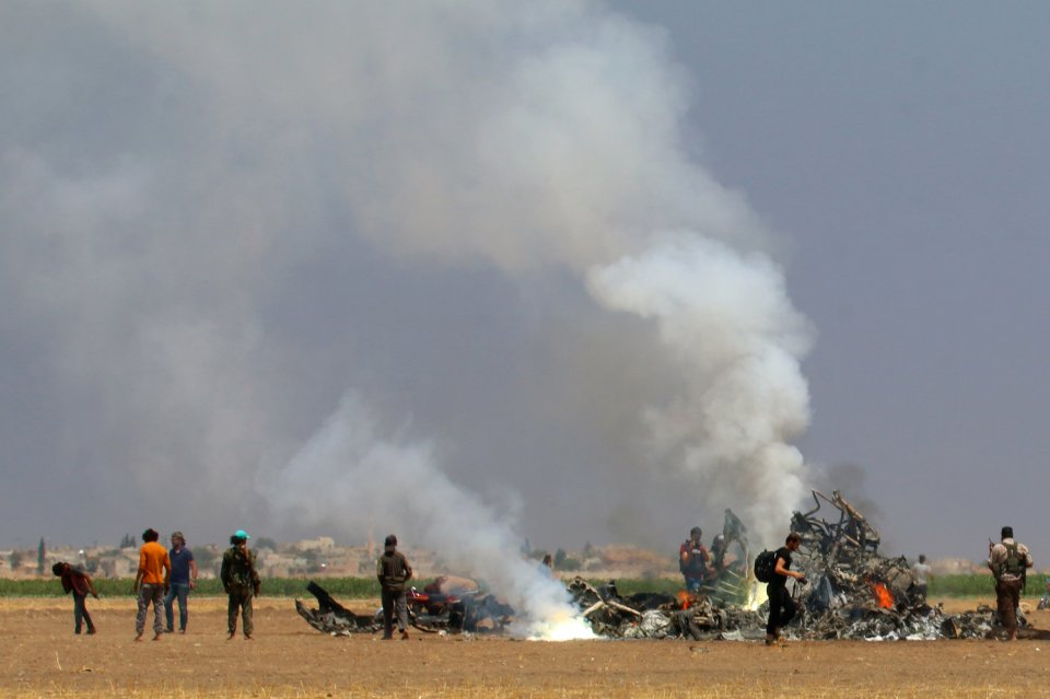 At least four of the five crew are believed to have been killed in the crash