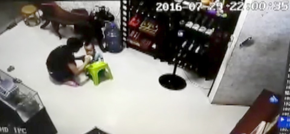 The youngster is recorded being fed moments before the crash