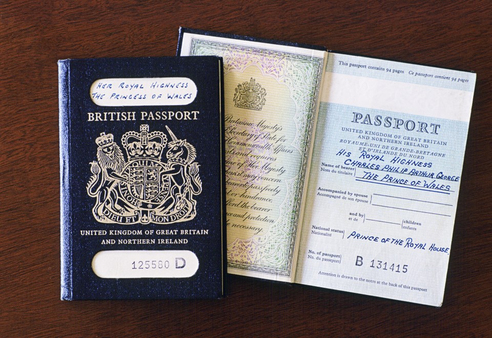 Prince Charles And Diana Passports