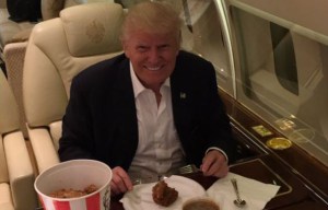 Donald Trump blasted as not fit to run U.S. after being pictured eating KFC with a knife and fork