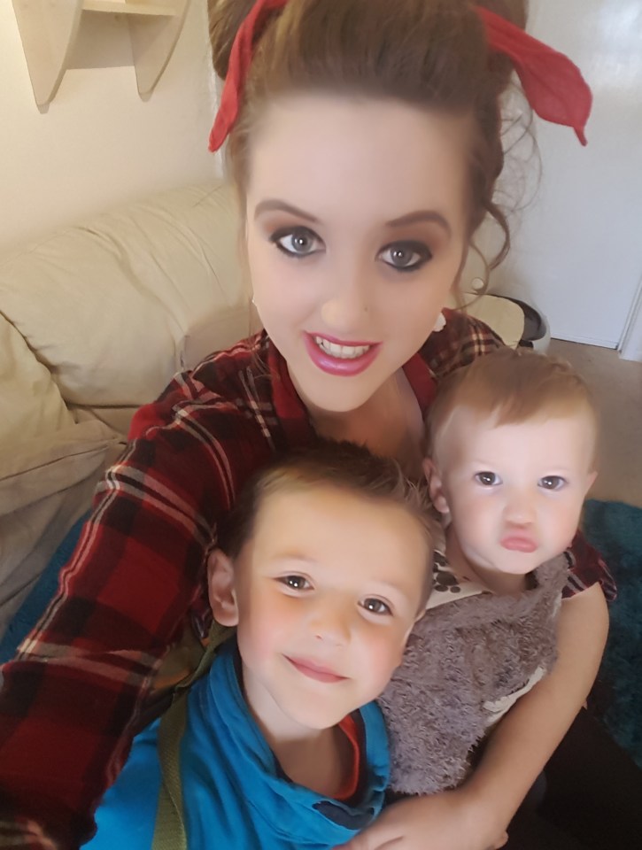 Lizzy Groombridge Byrne pictured with her sons Rhuben and Logan