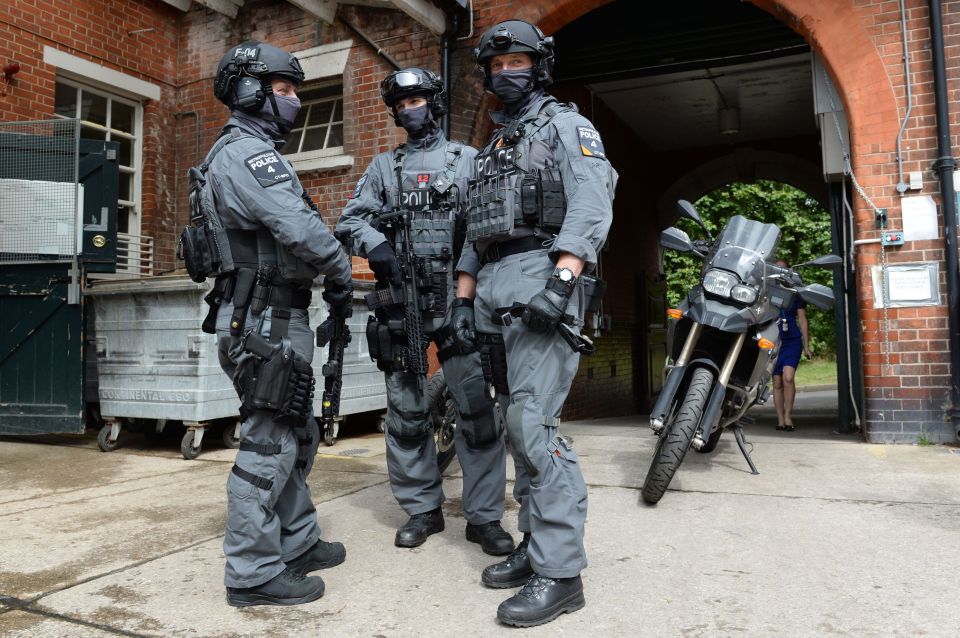 Armed officers on patrol in central London