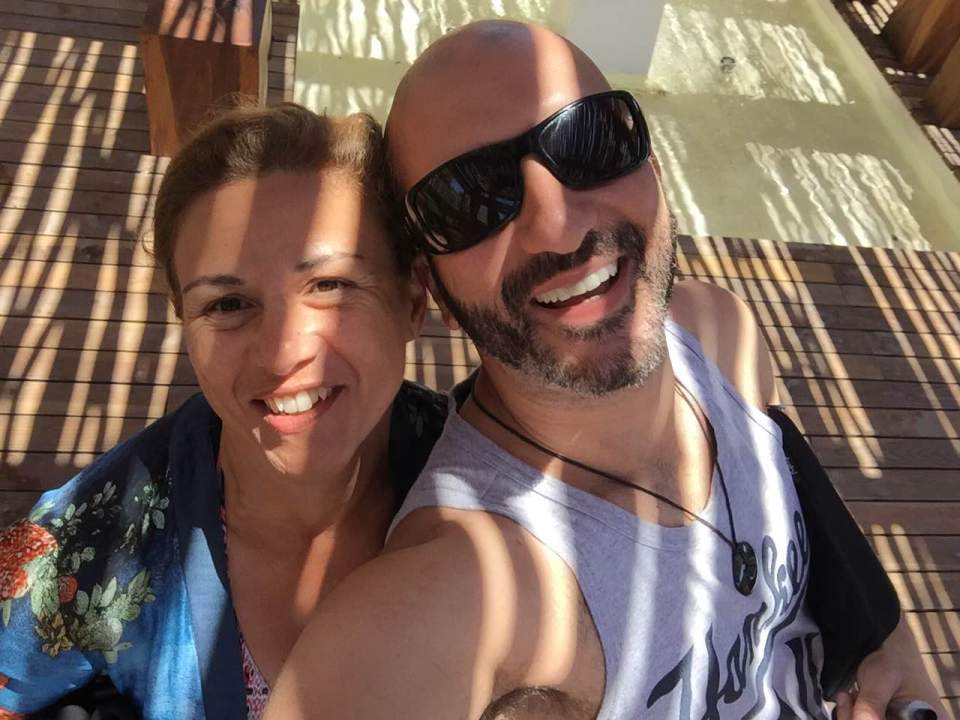 Tristan with his cousin Diandra on holiday on the Greek island