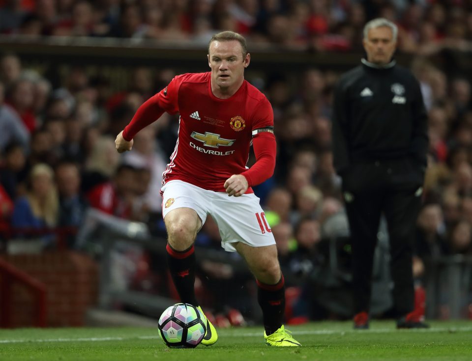 Wayne Rooney playing in testimonial