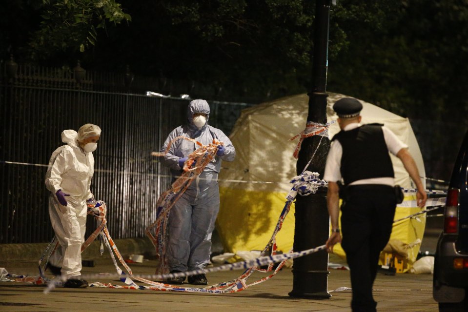 Witnesses say the otther victims were screaming and covered in blood and the knifeman was "just going for anyone he could see"