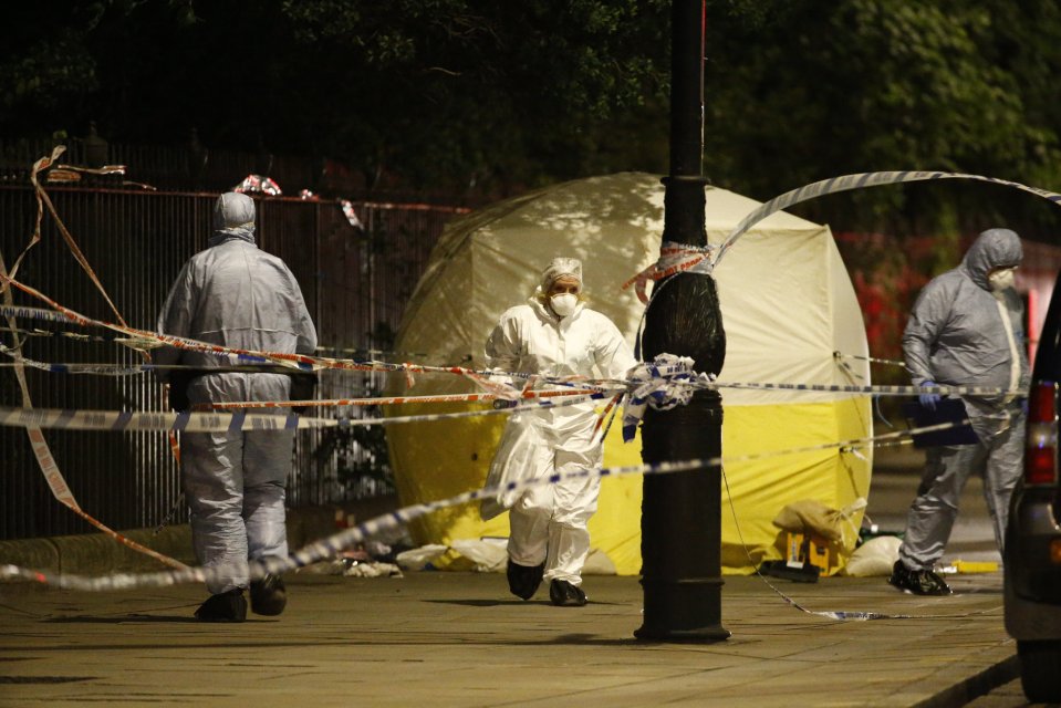 Witnesses claim the man was stabbing people "at random"