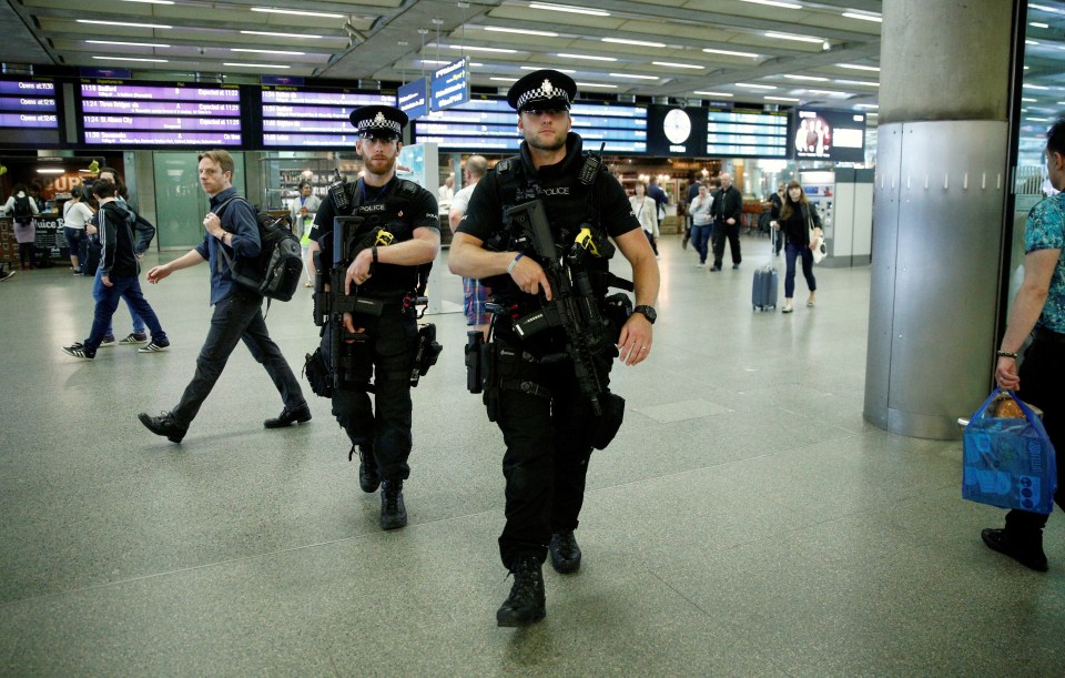Armed cops are out in force across London